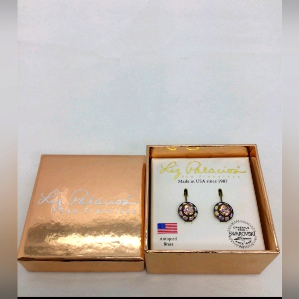 Liz Palacios Brass Crystals From Swarovski Earrings